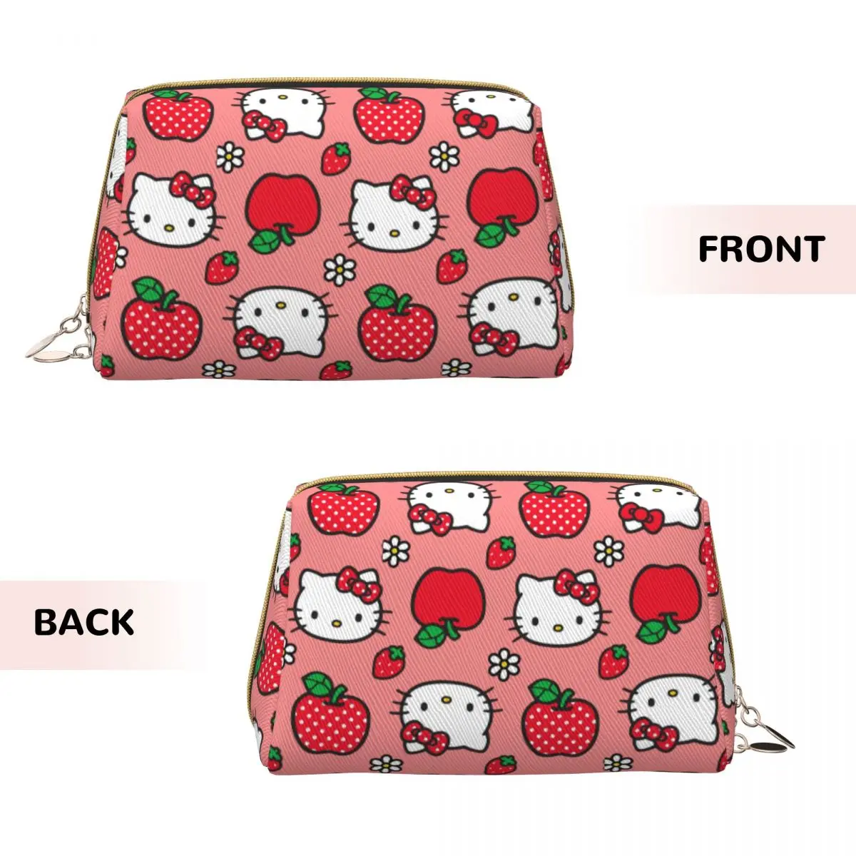 Trendy Girl Storage Bag Sanrio Cute Hello Kitty Leather Makeup Bag Accessories Sanrio Cartoon Large Zipper Beauty Toiletry