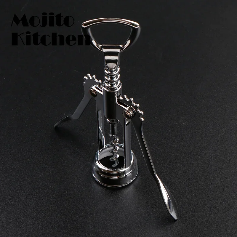 

2 In 1 Wine Opener Multifunctional Corkscrew Bottle Opener Zinc Alloy Cork Remover Premium Winged Bottle Opener Wing Type Metal