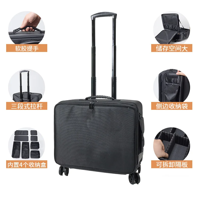 Oxford cloth multi-functional three-layer makeup bag, nail art and permanent makeup tool kit