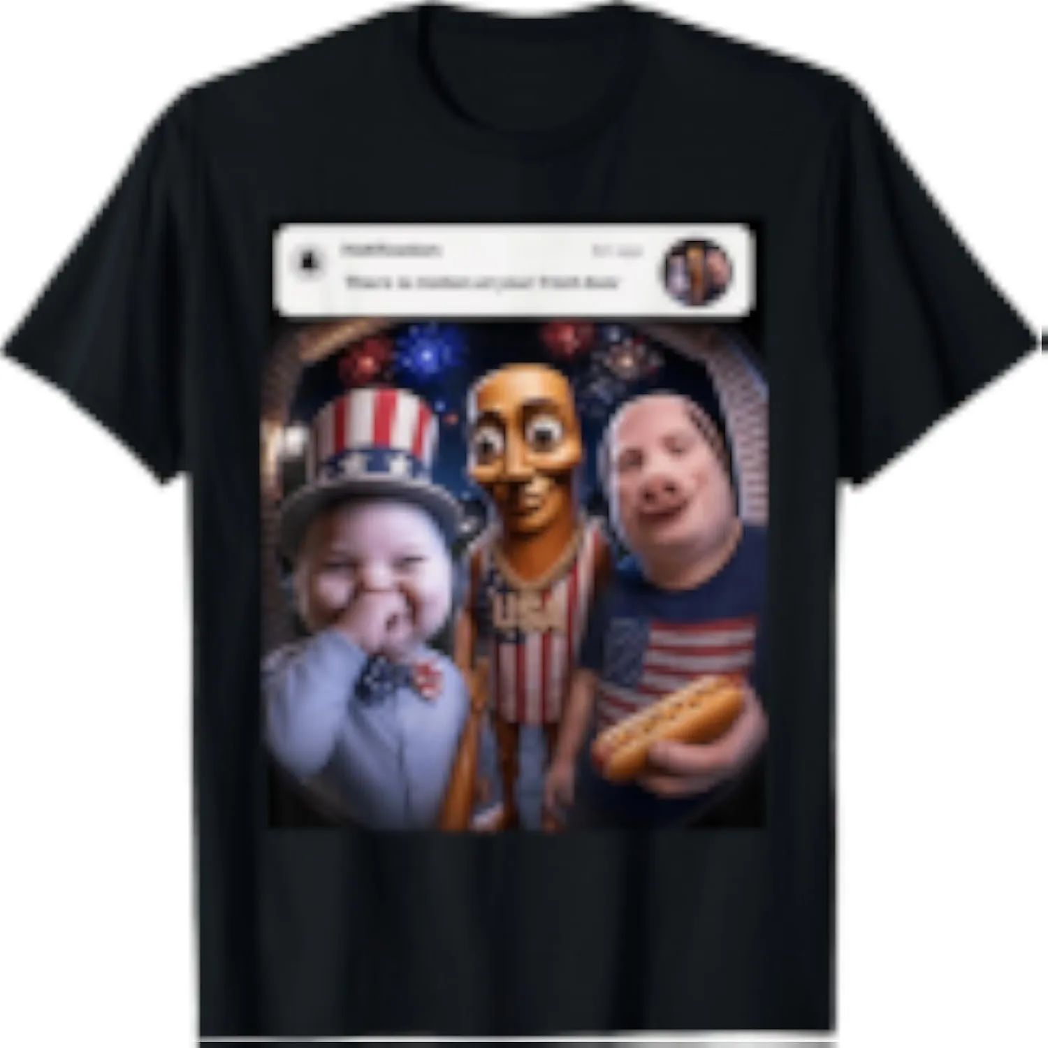 John Pork Fourth of July Tung Tung Tung Sahur AI Baby T-Shirt
