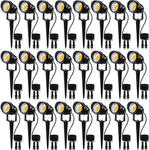 24 Pack LED Landscape Lights, 12W Warm White Spotlights, IP65 Waterproof for Garden Pathway Outdoor Lighting