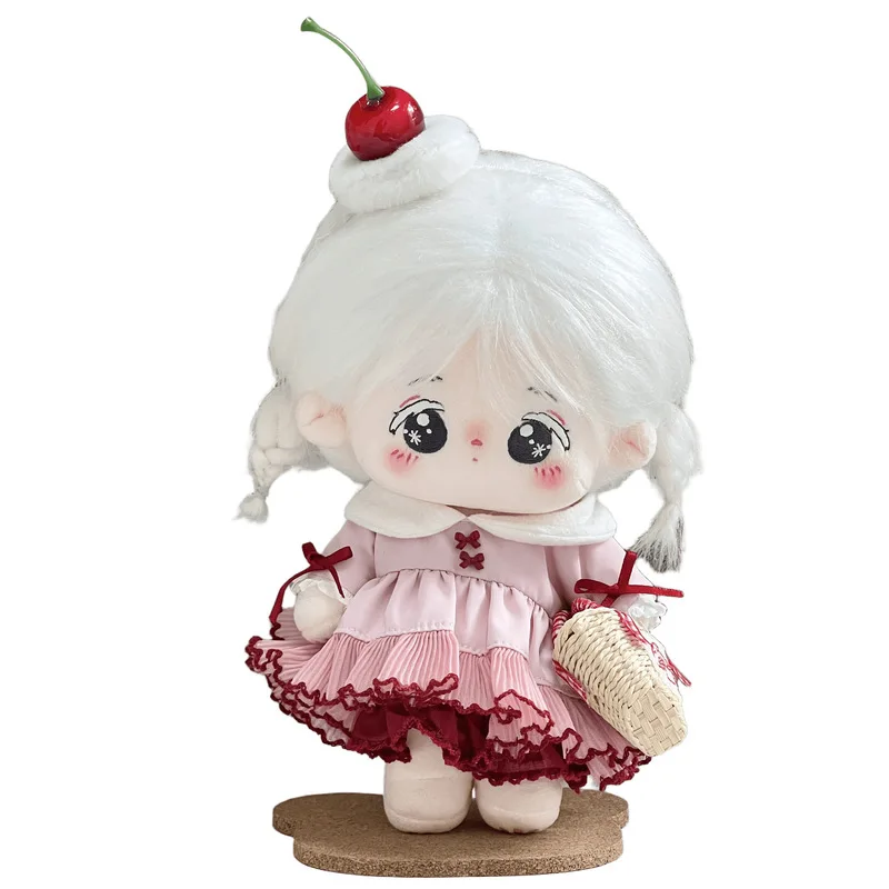 20cm Plush Doll Clothes Cherry Cake Sweet Cute Style Costume For Regular Body Stuffed Toy Dress Up Soft Lovely Outfit Accessory view 5