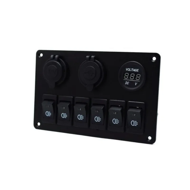 6-position Fog Light Switch Panel Single Light Combination Panel Headlight Headlight Switch with Charger USB