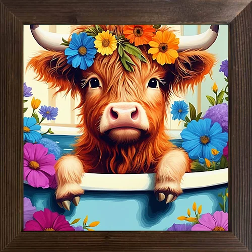 Painted Ox Element American Printed Oil Painting Art Style Waterproof Stickers Are Suitable for Coffee Shop Decoration
