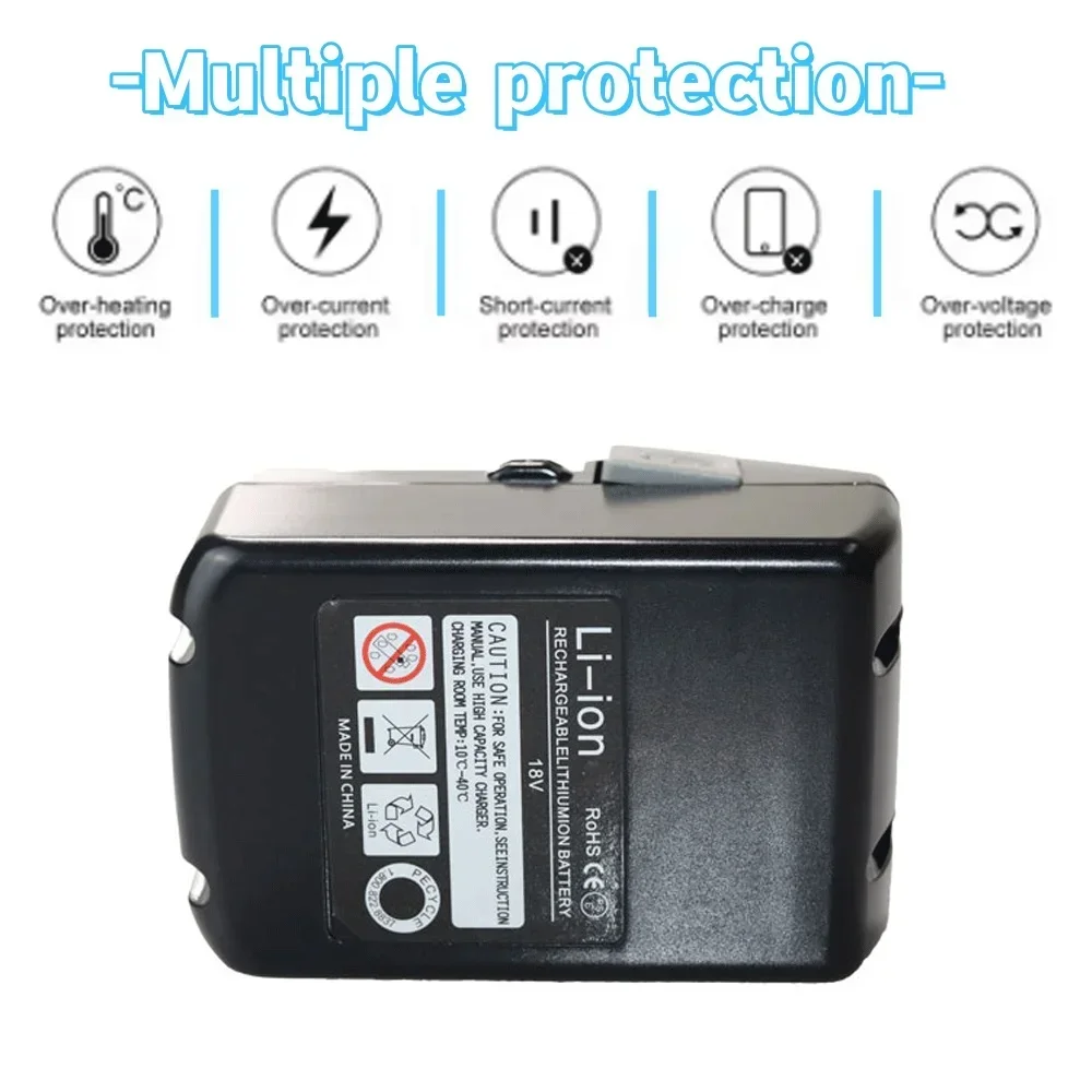 Upgraded 6000mAh 18V Battery for Hitachi 18-Volt Tools BSL 1830C, 330139 330557