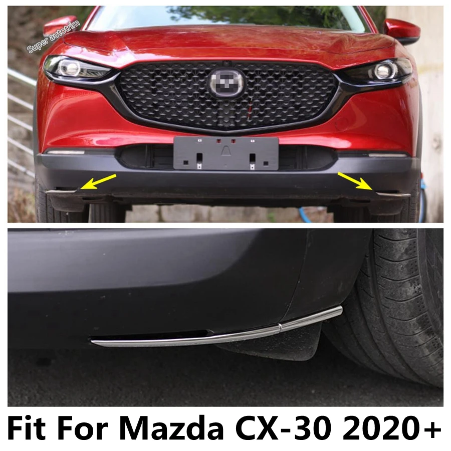 

Front Rear Bumper Corner Strip Protection Decoration Cover Trim For Mazda CX-30 2020 - 2024 Stainless Steel Accessories Exterior