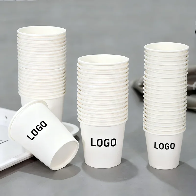 

1000pcs 7oz 9oz Customized Logo Paper Cup Thick High Quality Print Logo Company Advertising Cups Custom Party Cup