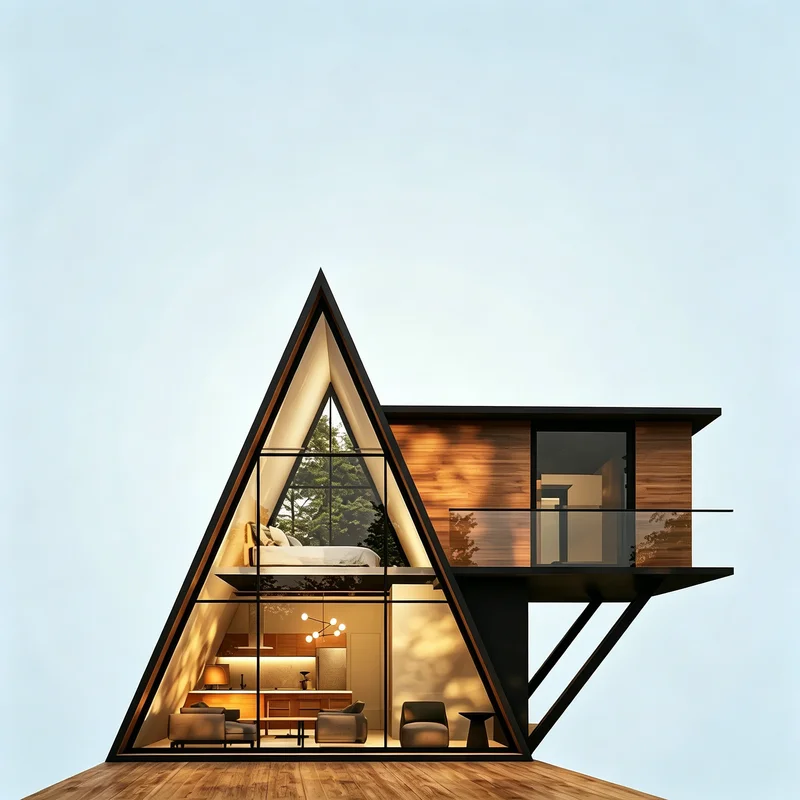 Triangle Structure Modern Prefabricated House Firm Frame Assembled Residence Steady Structural Housing Easy Build Living House