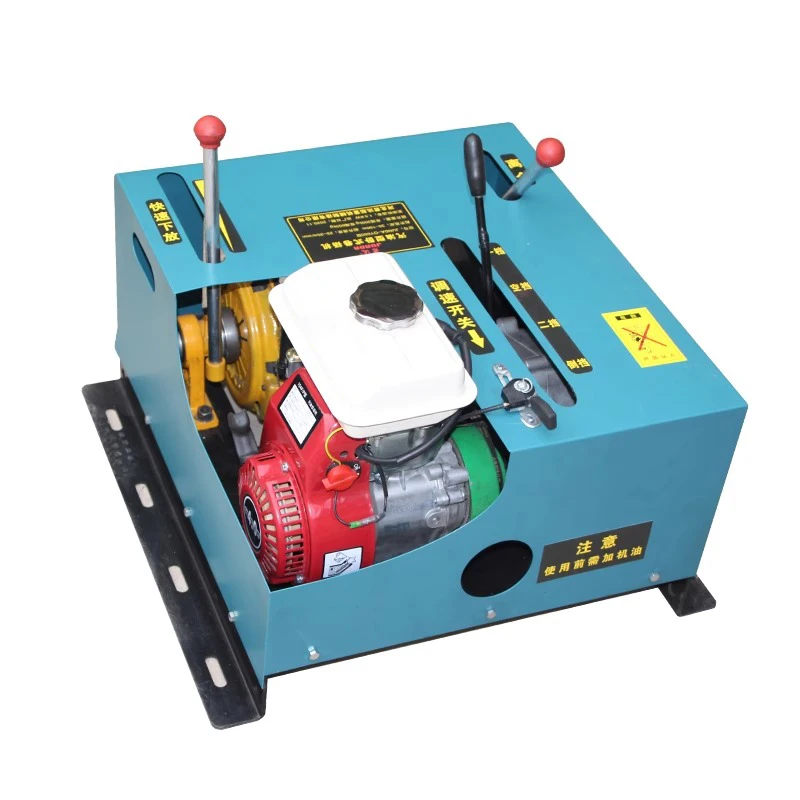 Horizontal heavy-duty winch gasoline hoist traction machine electric winch construction site gasoline engine hoist