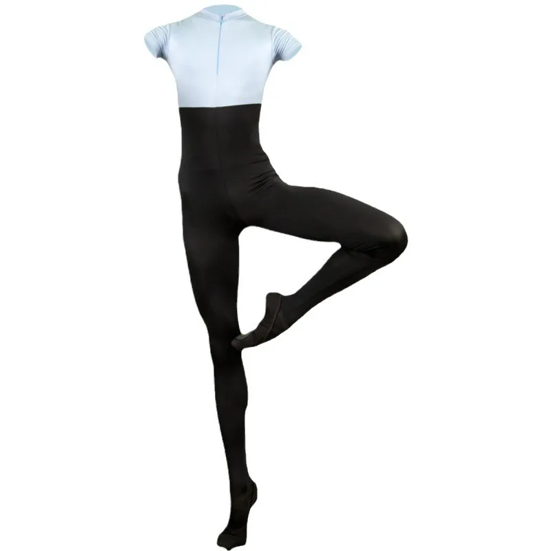 Costume da ballo per balletto personalizzato Tuta attillata da uomo Calzini da passo Abbigliamento Performance Pratica cinese a maniche corte