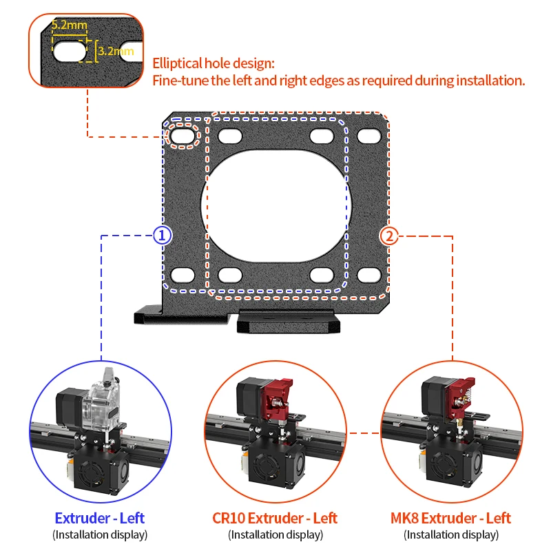 DIY 3D Printer Accessories Upgrade Ender3 Short range extruder bracket kit Compatible With MGN12H Linear Rail for Ender-3/V2