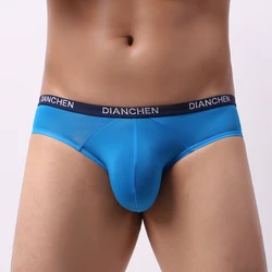 Männer Eis Seide Nahtlose Unterwäsche Briefs Solide Dünne Atmungsaktive Briefs Bulge Pouch Hose Mann Sehen Durch Sexy Höschen A50