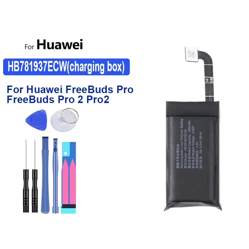 Replacement Battery HB781937ECW HB1160ECW 55mAh-580mAh For Huawei FreeBuds Pro 2 Bluetooth Earphone and charging box