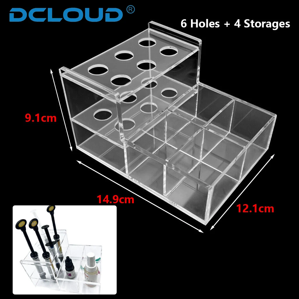 Dental Acrylic Organizer Holder for Syringe Resin Adhesive Applicator Dispenser Resin Placement Tool Syringe Frame Dentist Suppl