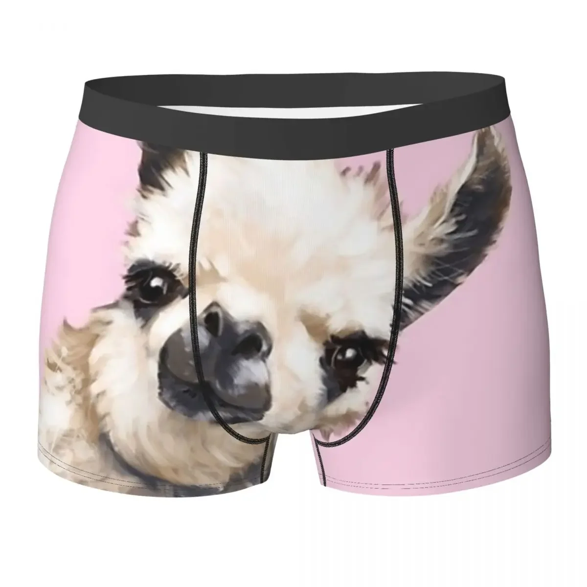 Boxer Underpants Shorts Llama Alpaca Animal Panties Men's Breathable Underwear for Homme Man Boyfriend Gift