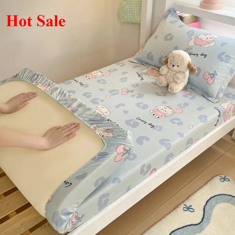 Cotton printing student dormitory bed hat series anti-mite 2-piece set single bed hat comfortable and breathable 5