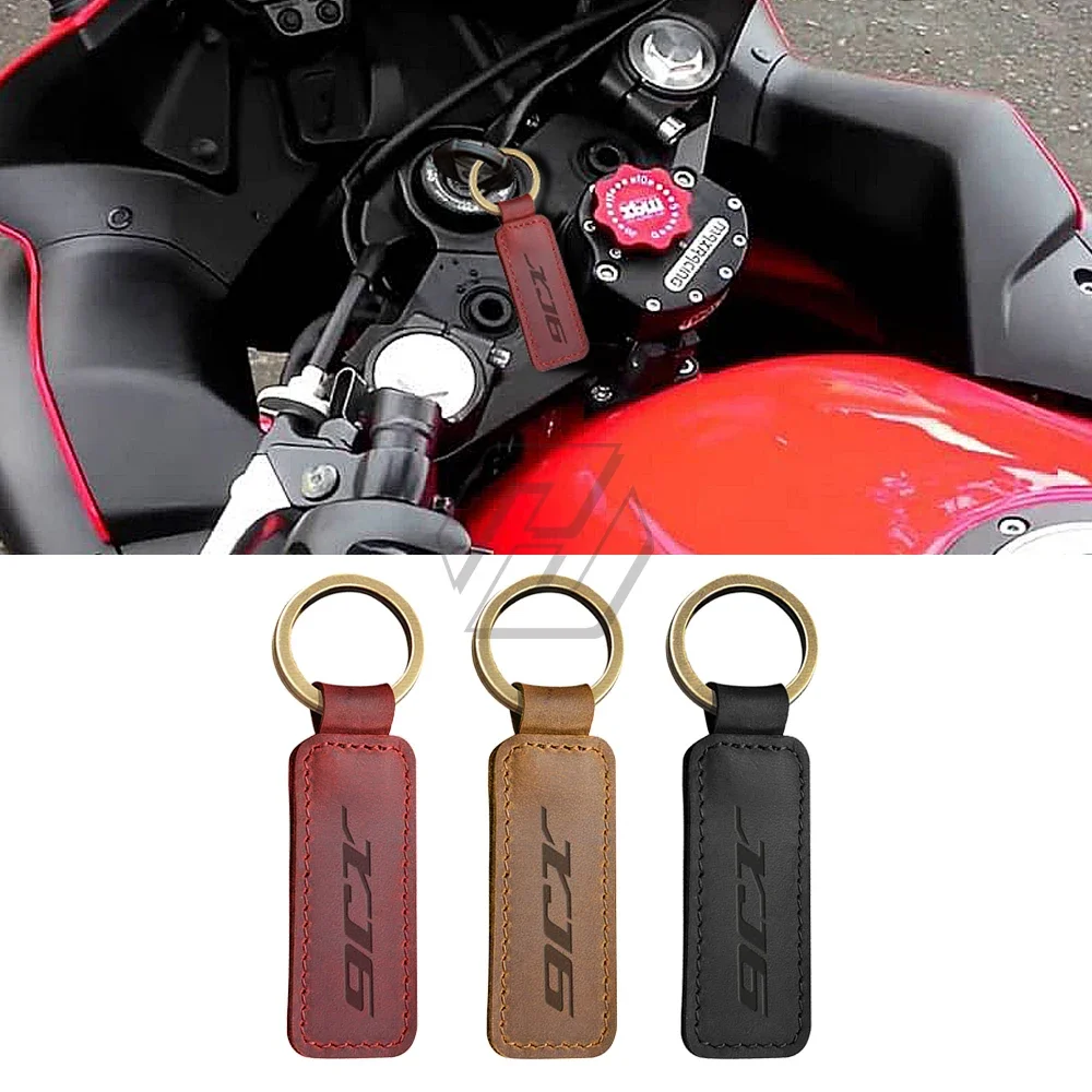 For Yamaha XJ6 XJ6-N Models Motorcycle Keychain Cowhide Key Ring