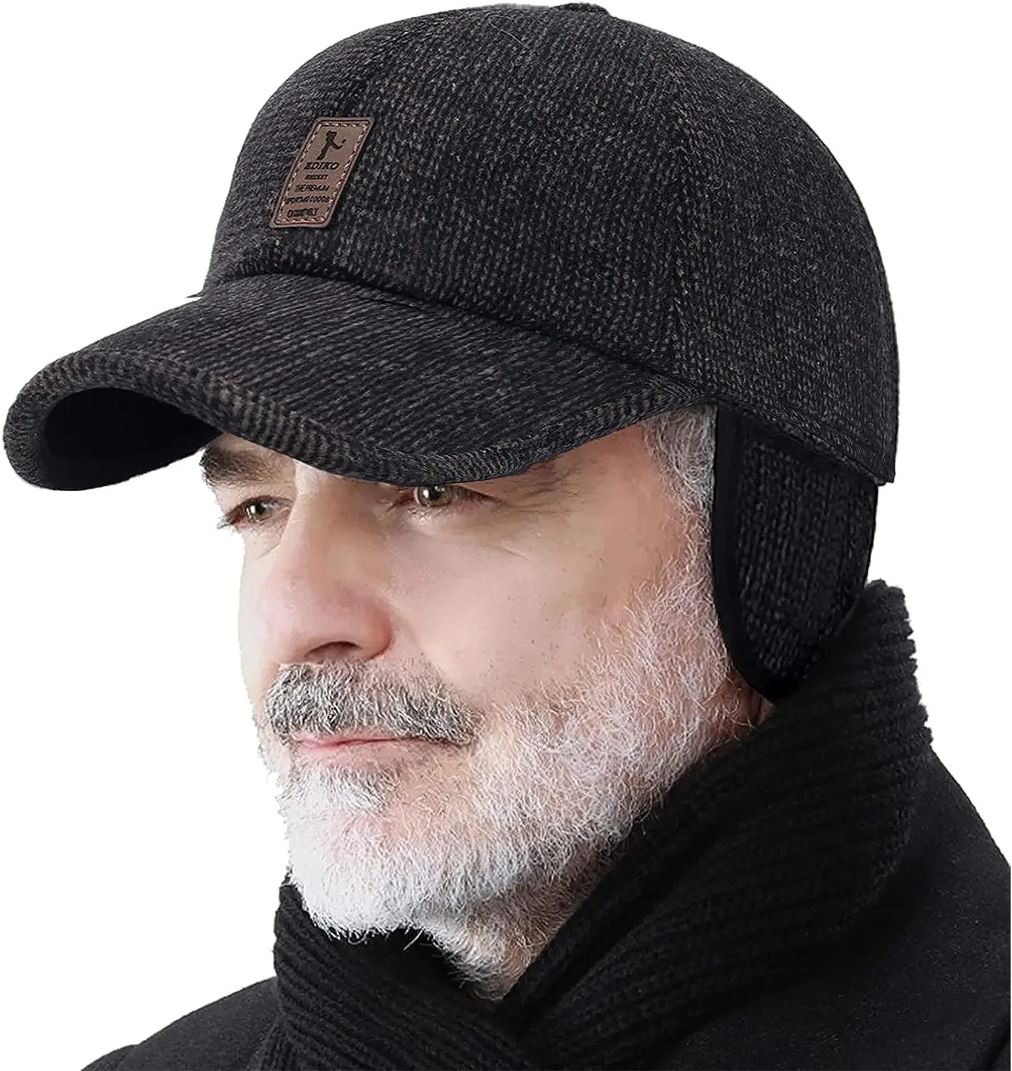 Winter Baseball Cap Woolen Knitted Ear Cover Caps for Men Dad Thicken Fleece Warm Hats with Earflaps Sport Golf Snapback Gorras