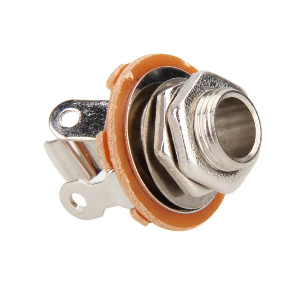 6.35 مللي متر الغيتار الكهربائي الناتج جاك 2-موصل الغيتار أحادية مقبس متفرع النيكل الغيتار أجزاء اكسسوارات ل باس الغيتار الكهربائي