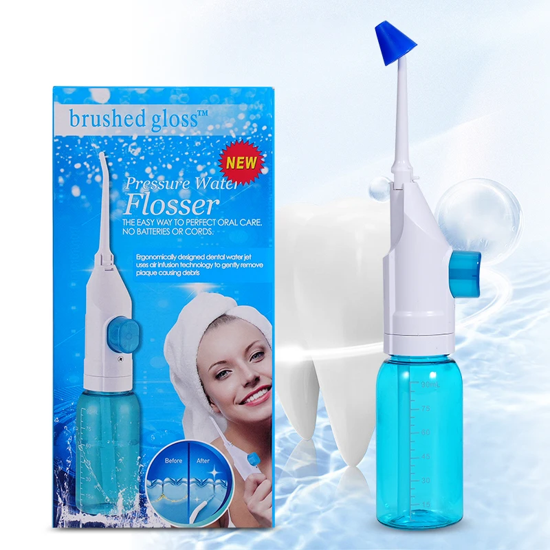 1pc Manual Dental Irrigator, Oral Teeth Cleaning Tool, Manual Push-pull Flushing of Interdental Dirt Accessories