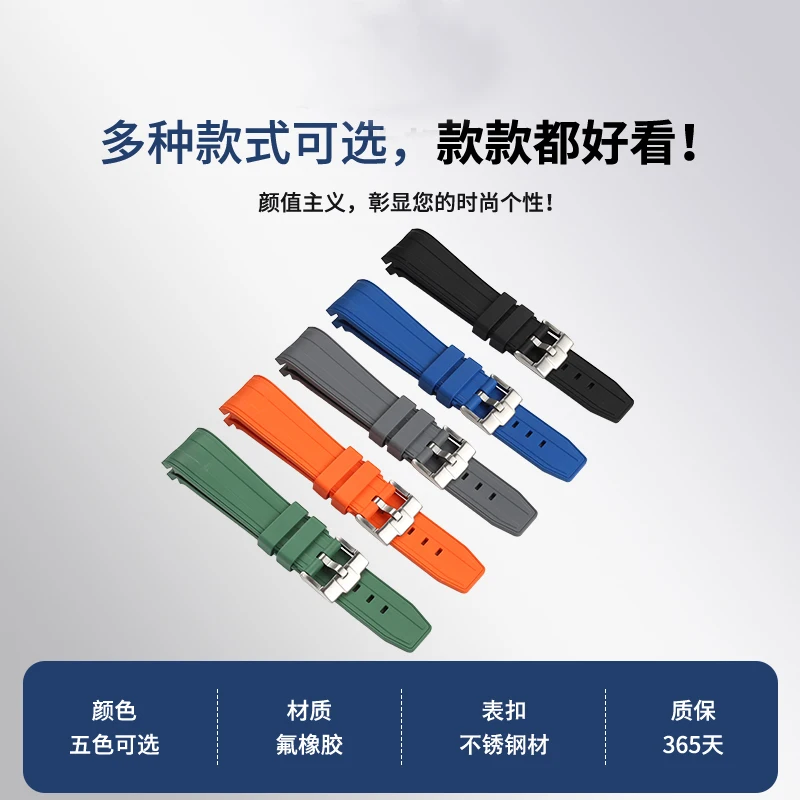 For OMEGA Seamaster 300 210.62/92 Planet Ocean 600 Speedmaster 44mm 310.92 21mm Curved FKM FluoroRubber Strap Watch Accessories