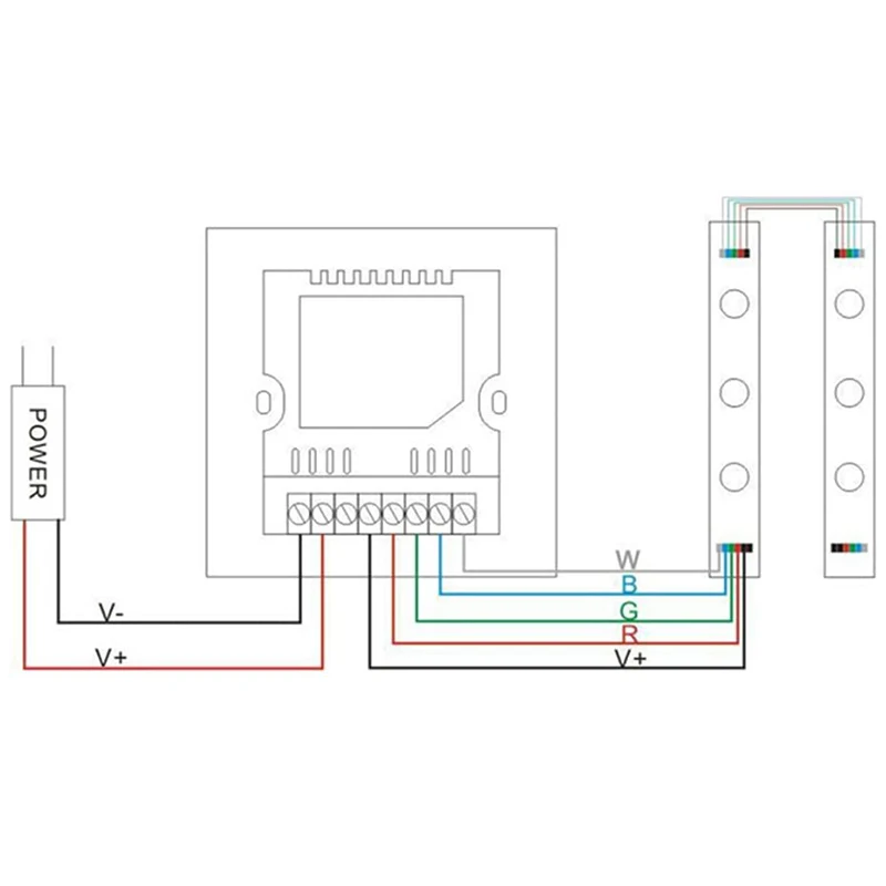 RISE-RGB LED Dimmer Wall Switch,Wall- Mounted Plastic Cover Contact Panel Switch For DC 12V-24V 3528 5050 Multi-Color RGB RGBW L