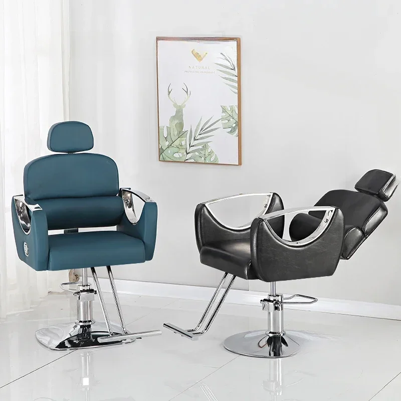 

Modern High-end Barber Chairs for Hair Salon New Adjustable Reclining Light Luxury Creative for Beauty