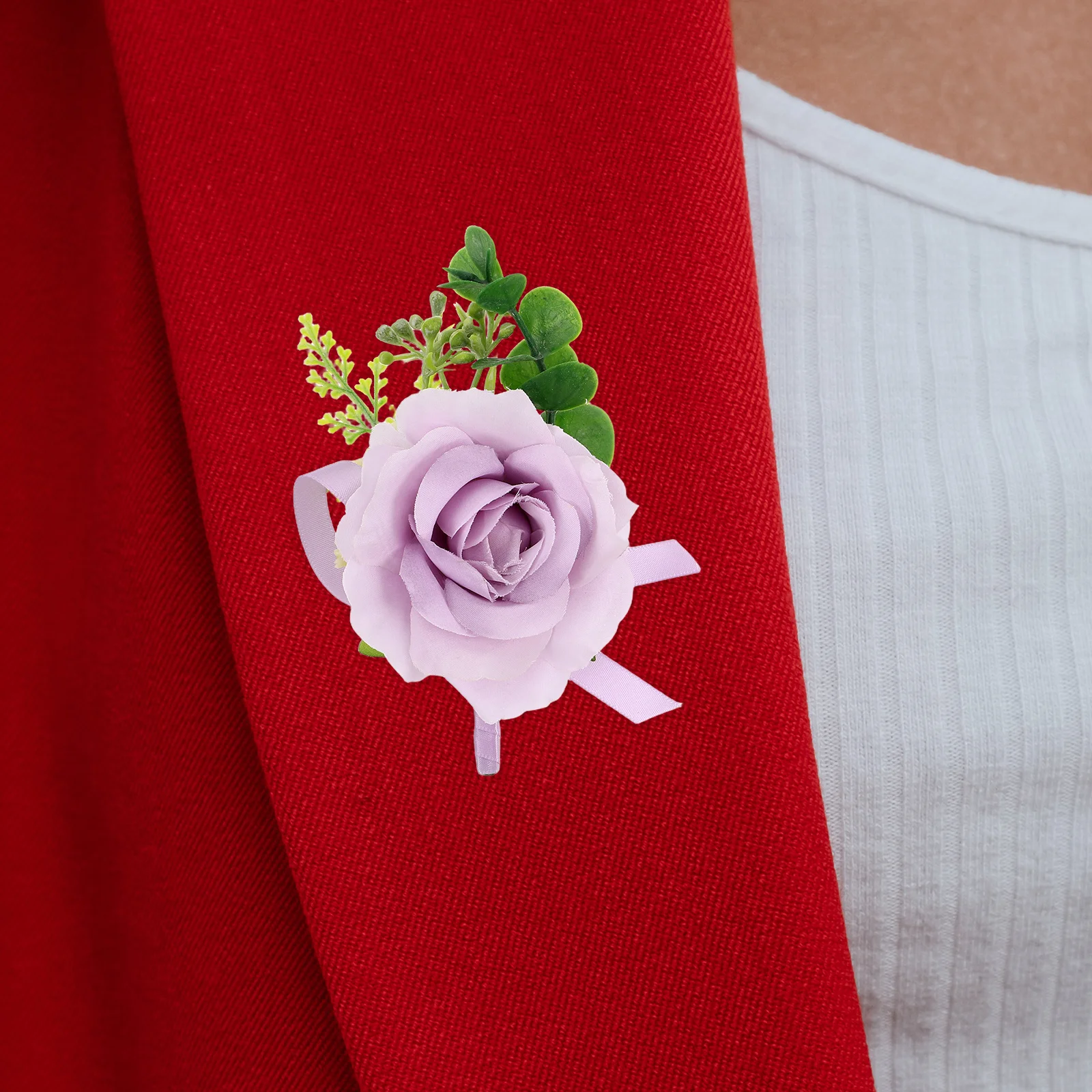 

1 Set Rose Wrist Corsage Wedding Bridesmaid Bridal Handmade Artificial Flowers Floral Lightweight Boutonniere Lavender