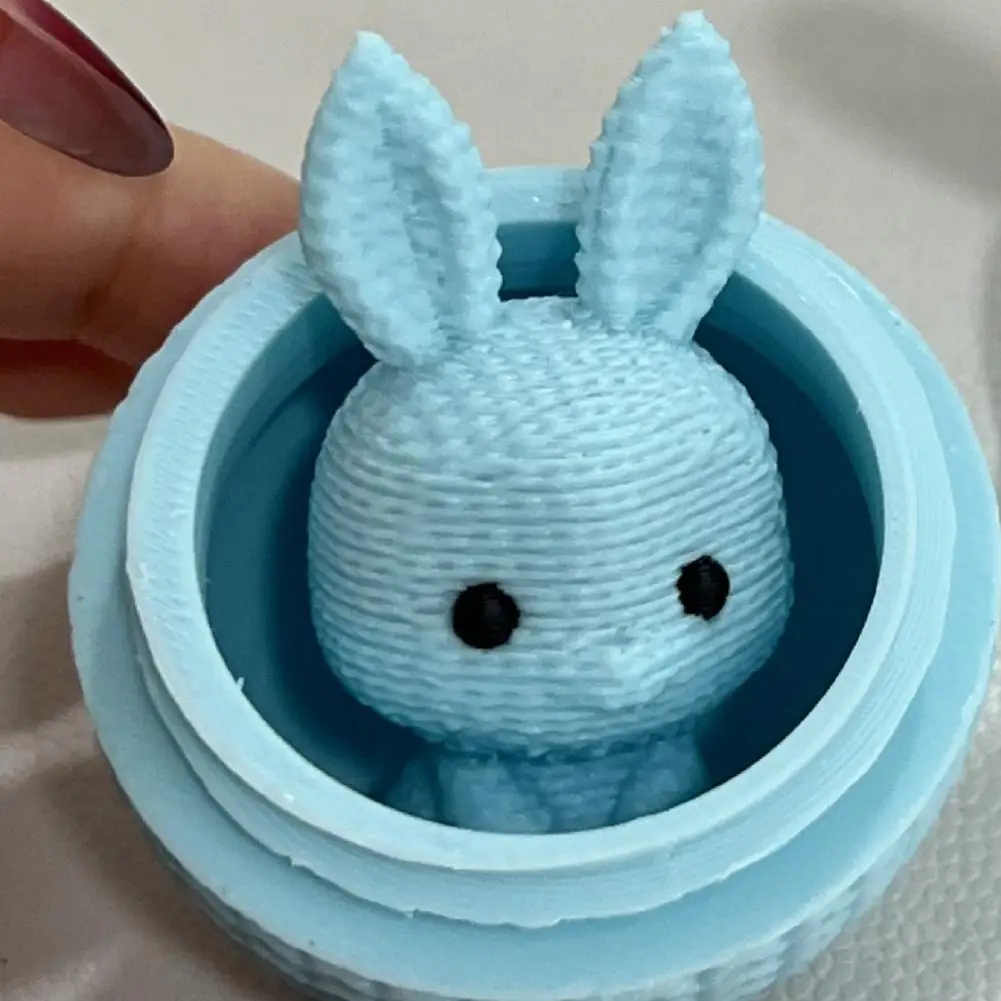 Textured Easter Egg Easter Egg Decoration 3d Printed Easter Bunny Egg Prefilled Basket Stuffers Decorative Bunny for Home Office