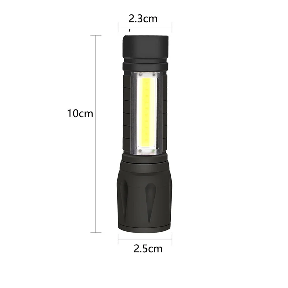 قطعة واحدة من مصابيح الطوارئ القابلة لإعادة الشحن عبر USB مع 3 أوضاع للأنشطة الخارجية باللون الأسود