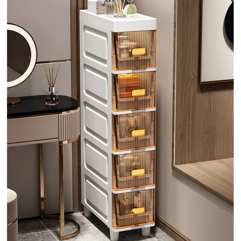 

Bathroom Crack Cabinet Narrow Slit Toilet Organizer Floor Cabinet Efficient Home Shelf Slim Storage Solution