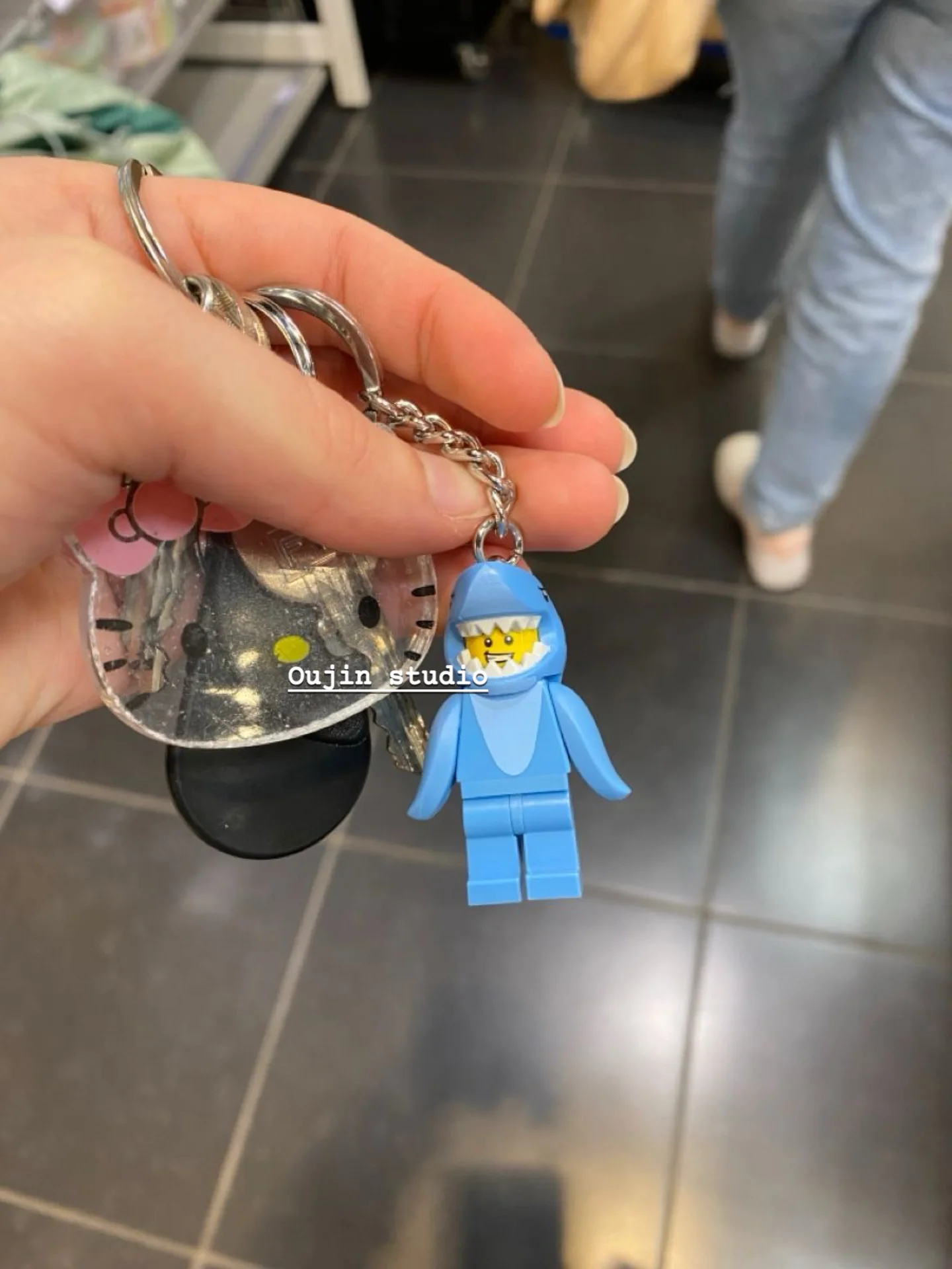 Cute cartoon Lego keychain human doll fashion creative pendant Keychain bag pendant adornment small gift