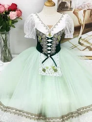2024 latest green romantic ballet dress for adults and children high-end customized performance competition ballet clothing