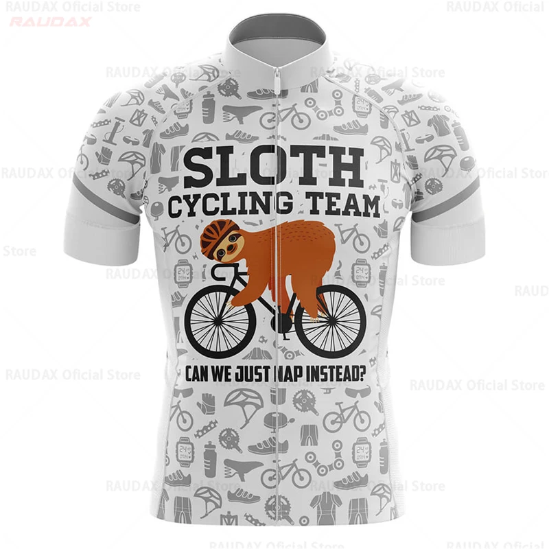 Camisetas de Ciclismo para hombre, camiseta divertida de manga corta para equipo de perezoso, Maillot, Ropa de Ciclismo, camisetas de Ciclismo para