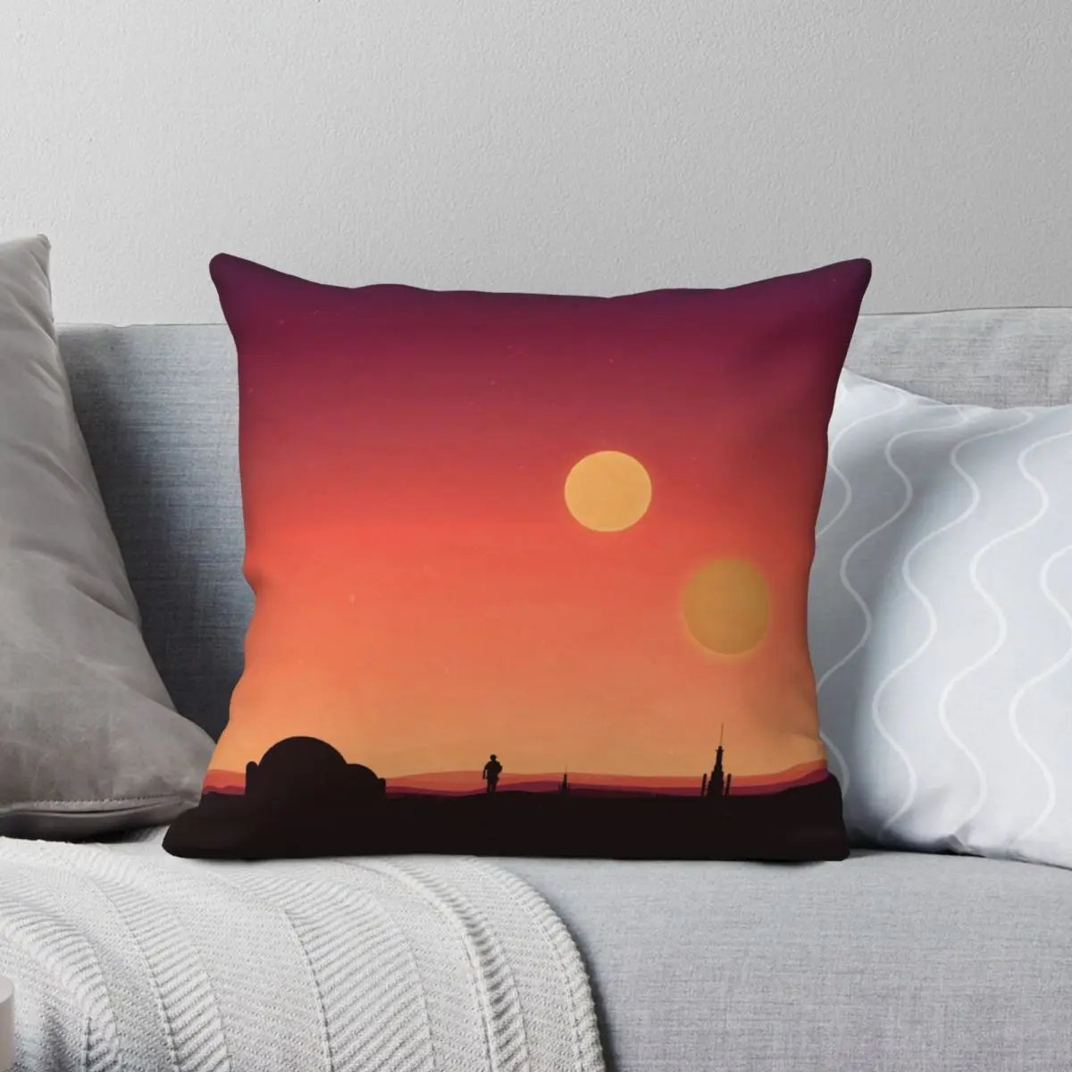 Skywalker Hometown Tatooine Square Pillowcase Polyester Linen Velvet Pattern Zip Decor Bed Cushion Cover Wholesale