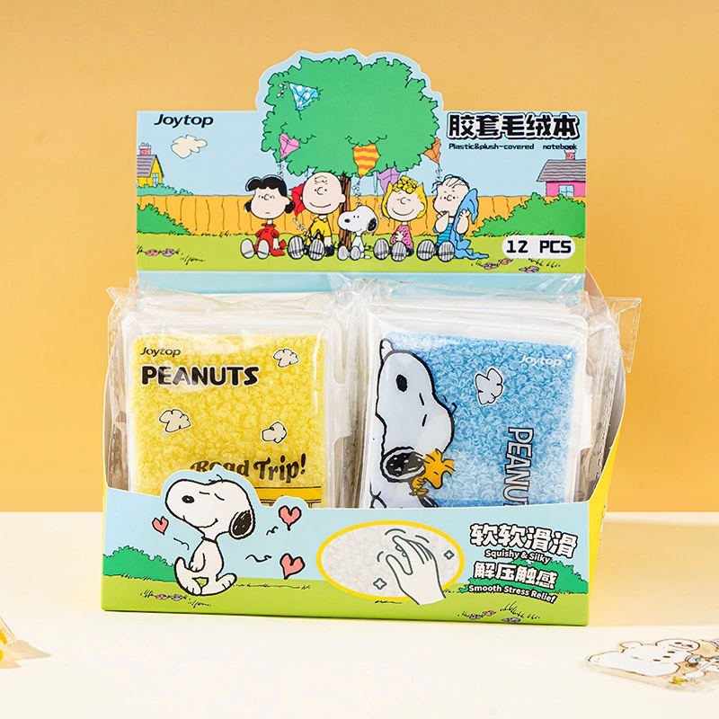 

Snoopy Plush Cover Notepad Anime Action Figures Cute Cartoon Portable Stationery Merchandise Decoration Birthday Gift for Friend