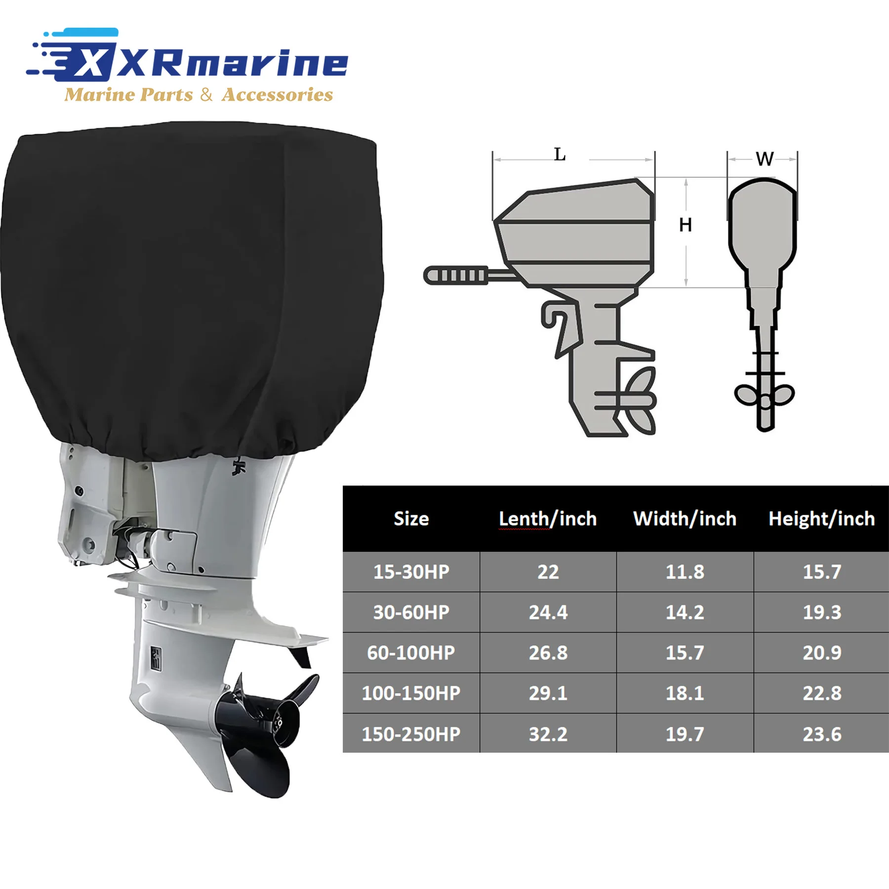 

Универсальный чехол для подвесного мотора, подходит для Mercury, Yamaha, Honda, Suzuki, Tohatsu, Johnson, Evinrude, большинства лодочных двигателей мощностью от 15 до 250 л.с.