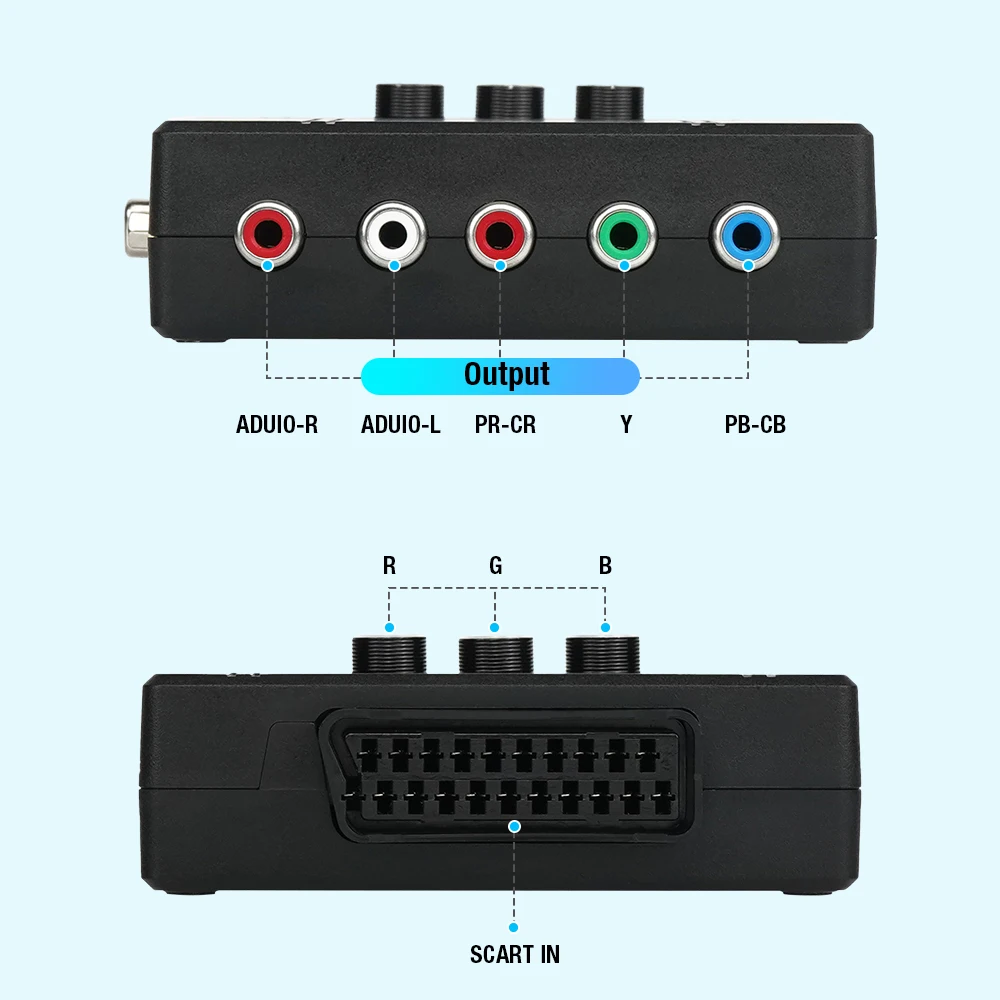 BitFunx RGBS Scart Adapter RGBS VGA na YPBPR Konwerter komponentów do konsoli do gier retro PS2/Dreamcast/Xbox/Saturn Video Console