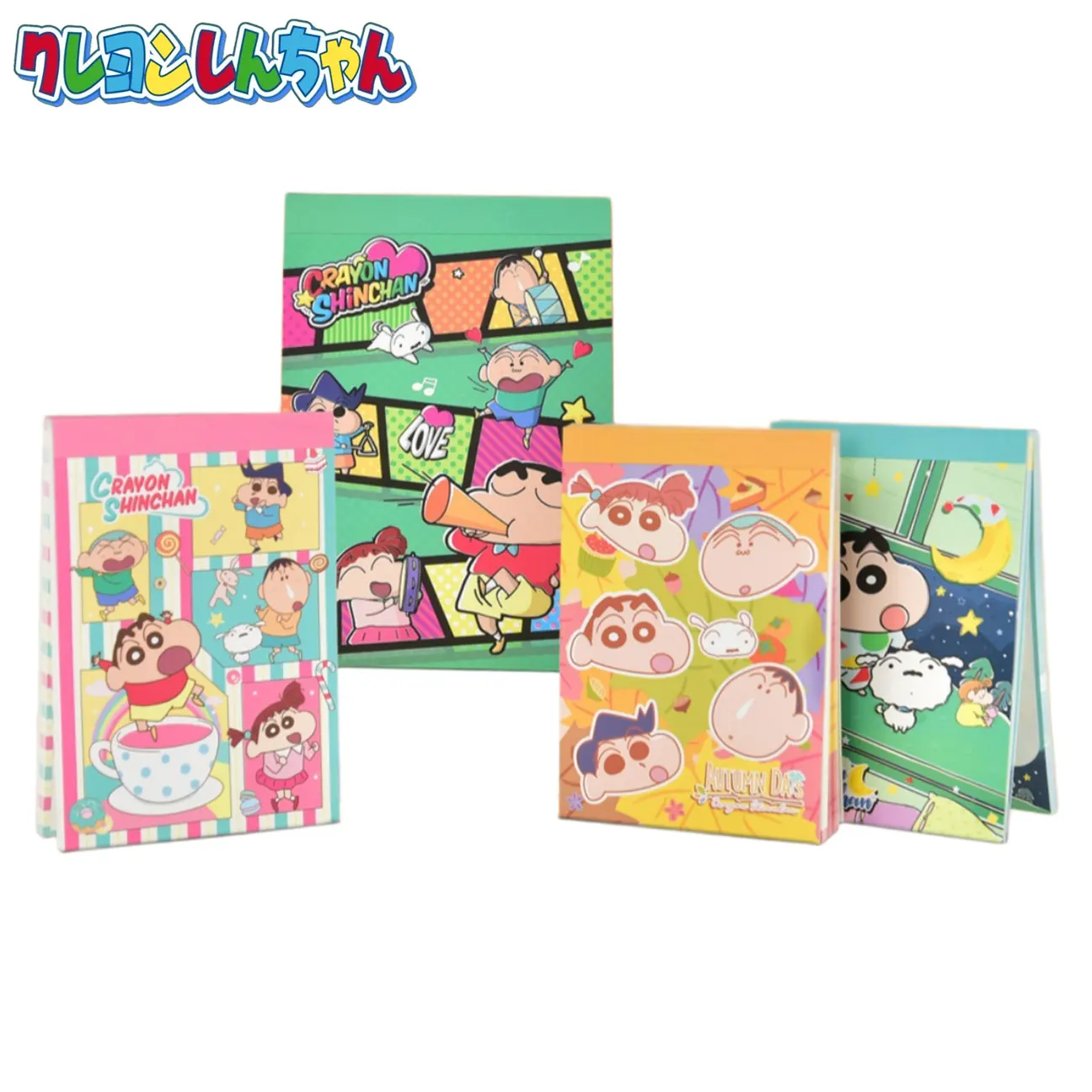 

Crayon Shin-chan Notebook Set Anime Journal with Stickers, Lined Grid Pages for School Notes Perfect Otaku Gift