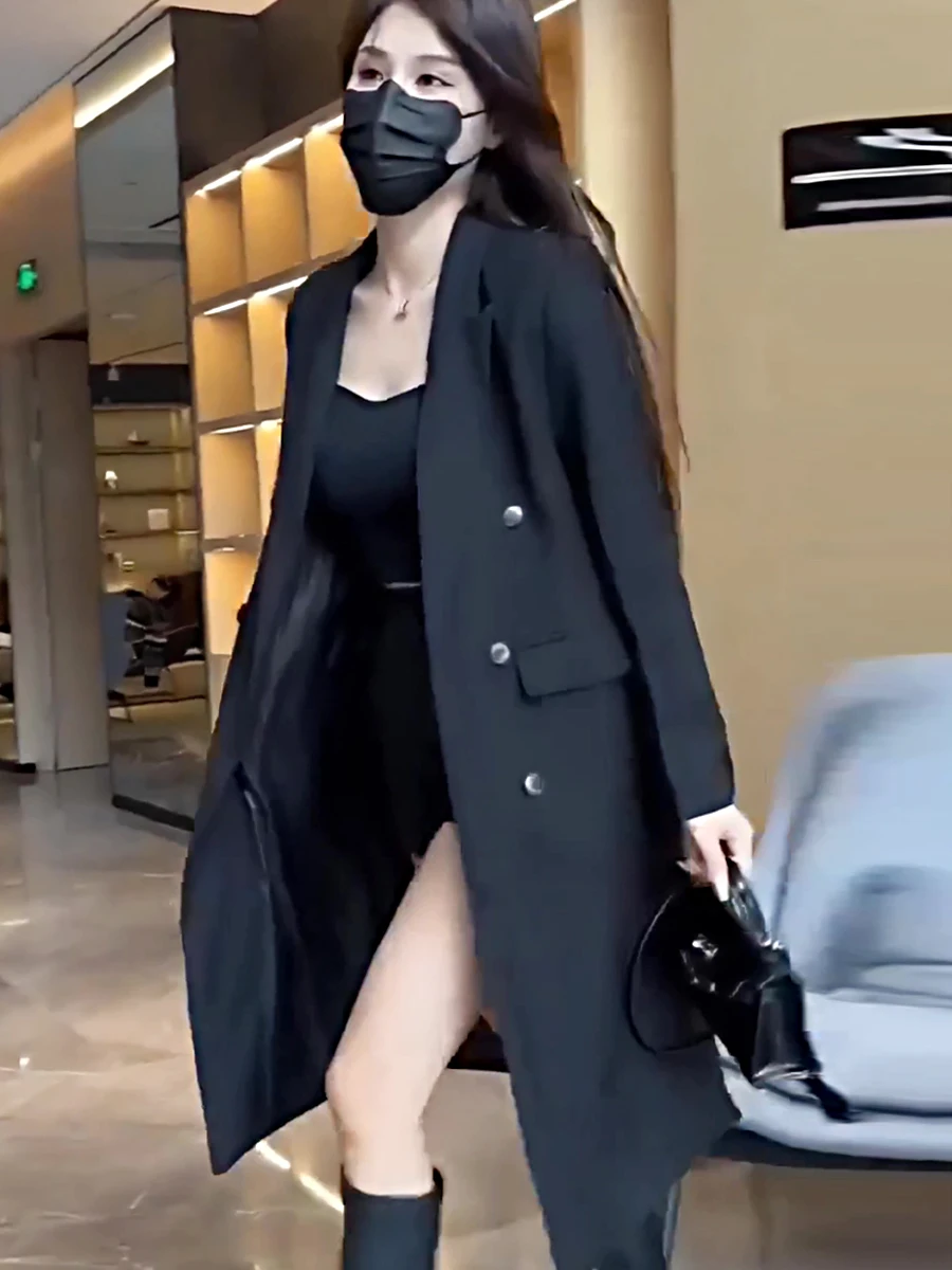 

Bla Midi Suit Sle Coat for Women Spring 2026 New Small Size Salt System Light Maturi Versatile Slimming Outerwear