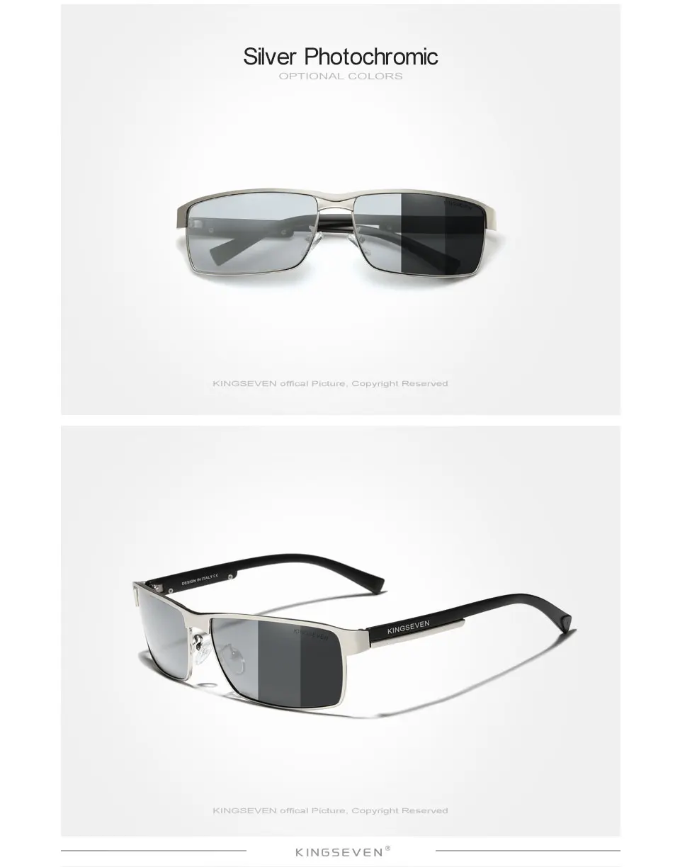 KINGSEVEN Marken-Polarisierte Sonnenbrille für Männer und Frauen, Blendschutzbrille, Eckige Form, UV400-Schutz – Detail 6