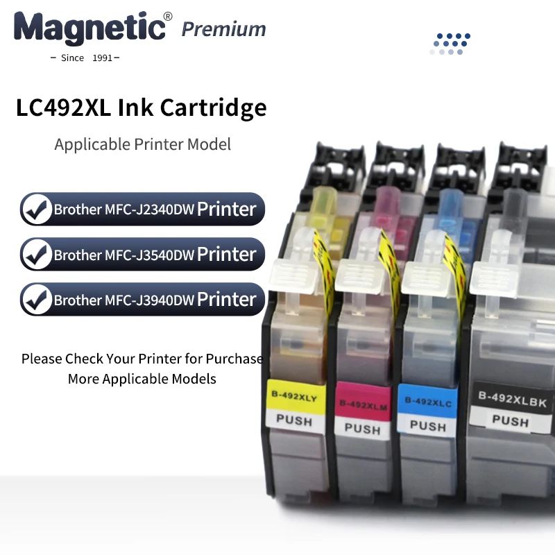 

LC492XL 492XL Eco-Smart Dye lnk - Low-Waste, High-Yield Ink Cartridge For Brother MFC-J2340DW MFC-J3540DW MFC-J3940DW Printer