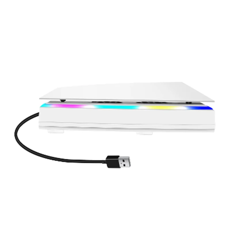 Para consola PS5, Base de ventilador de refrigeración superior, soporte enfriador de juegos con atmósfera RGB a prueba de polvo, iluminación colorida, ventas LED