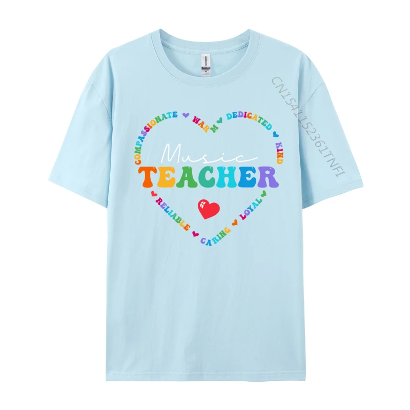 Cute Music Teacher Appreciation Back to School Normal 3D Printed T-shirts Tops T Shirt for Male Coupons Pure Cotton Gift T-Shirt