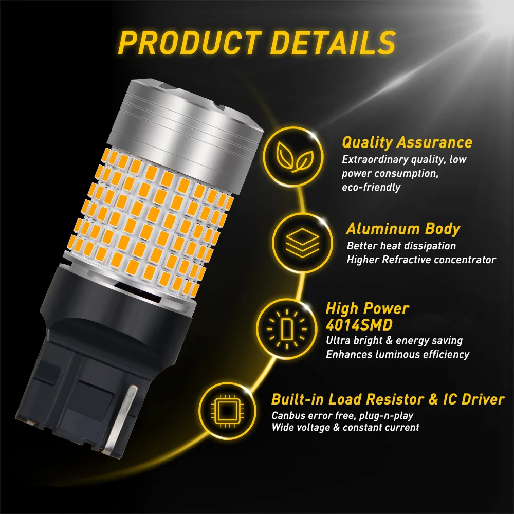 

2Pcs For ABARTH 500 595 695 2008-2015 2016 2017 2018 2019 2020 2021 2022 2023 2024 Front Rear LED Turn Signal Lamp Light Bulbs