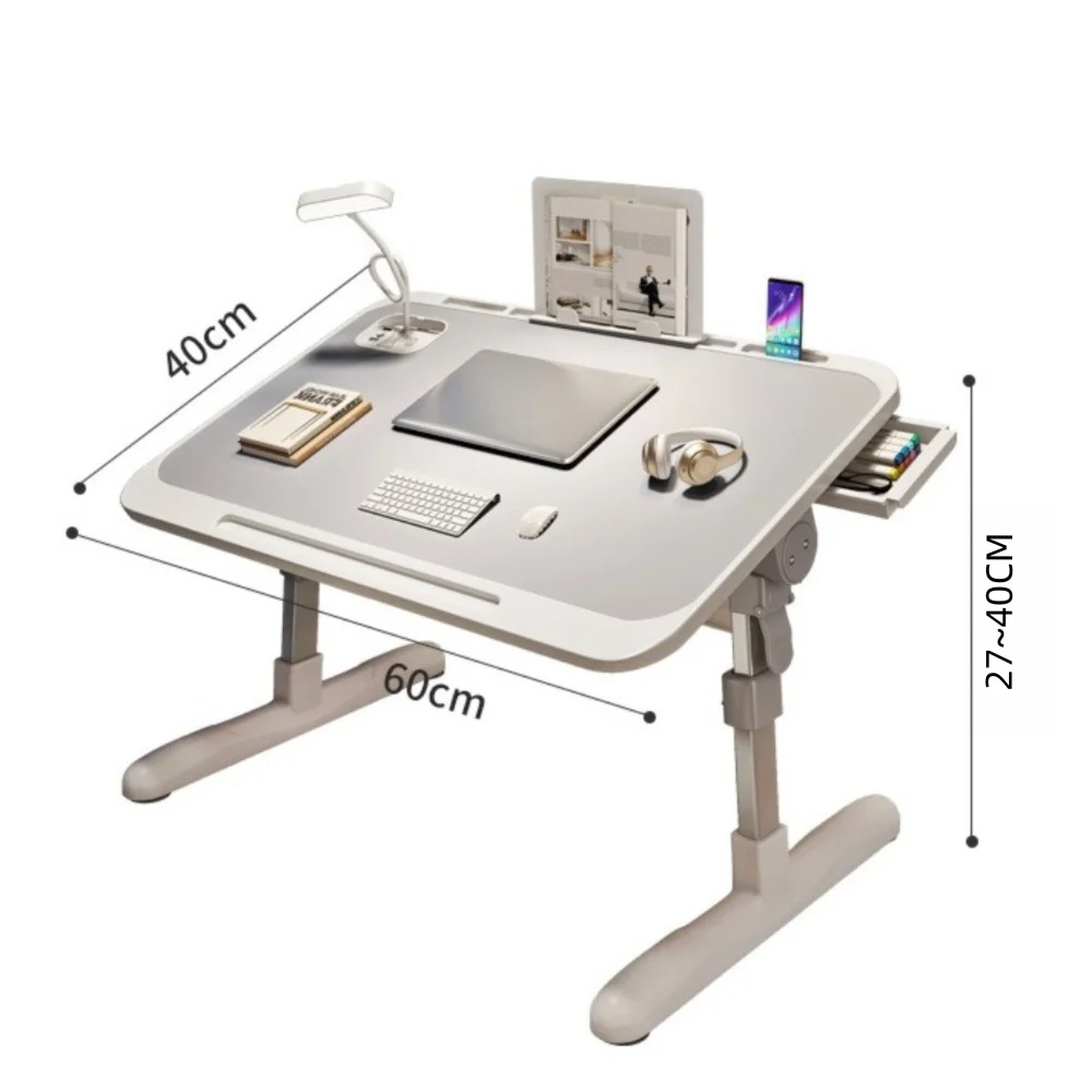 Laptop-Ständer, höhenverstellbar, anhebbar, Bett, Tisch, Ausstellungsständer mit Schublade, fauler Lernschreibtisch, faltbarer Laptop-Tisch, Bettverwendung