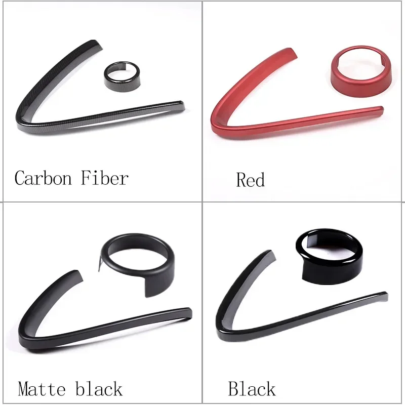 For Alfa Romeo Giulia Stelvio 2017-2024 Car Front Bumper Center Grille V Shape Cover ABS Carbon Fiber Style Decorative Trim