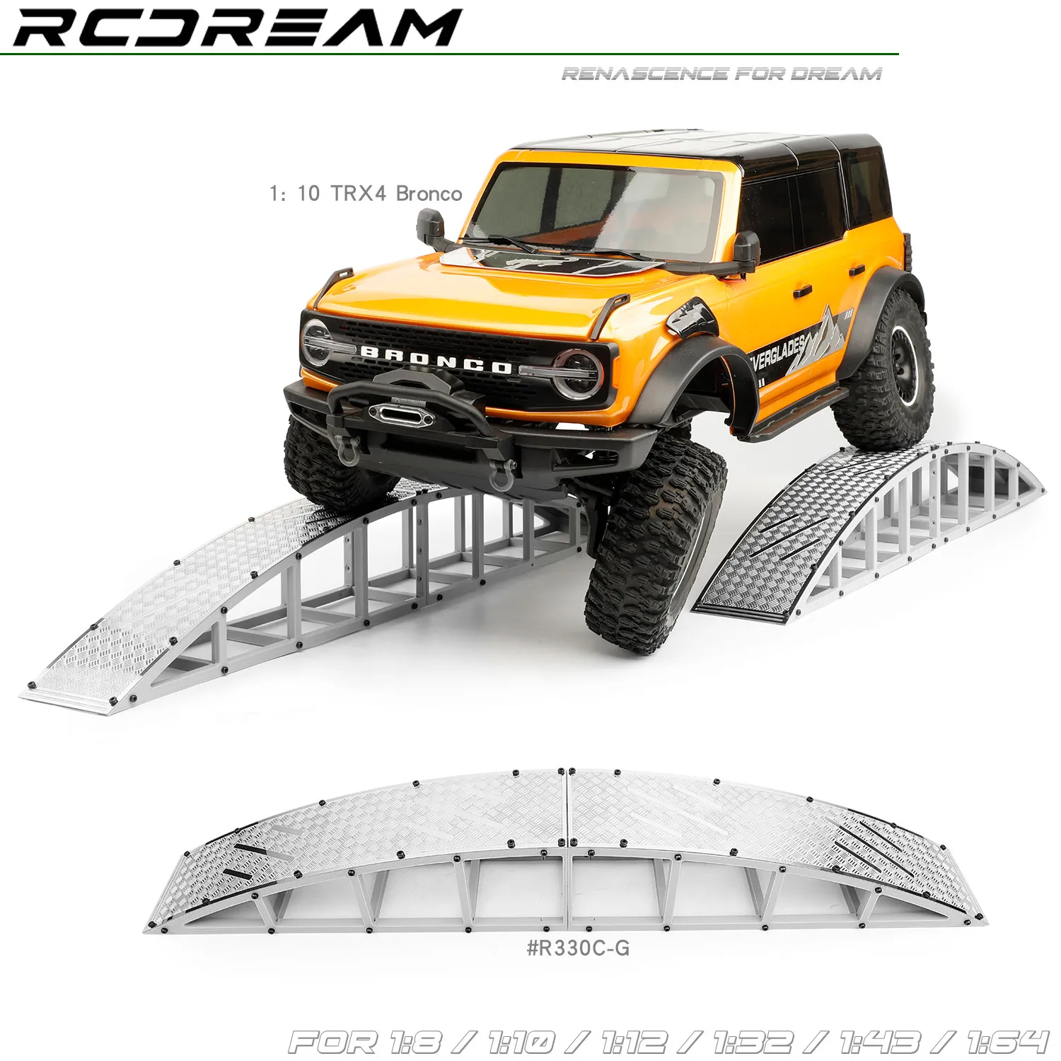 RCDream1/12 1/10 1/8 Desktop Ramp Barricade Props for TRX4 LC80 H8H