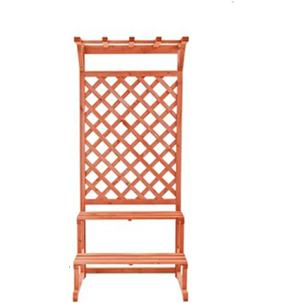 

Outdoor Potted Shelf, Garden Planter with Trellis, Wood Flower Plant Stand, Freestanding Plant Raised Bed for Patio Garden Yard,