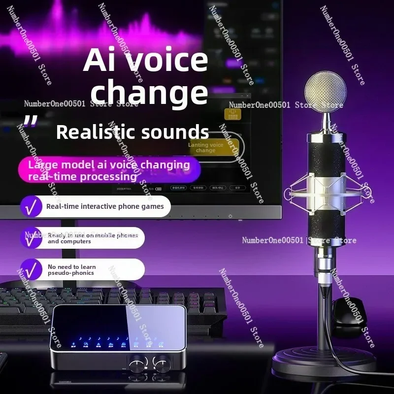 

AI Voice Changer Real Time Voice Modulation for Phone Call Live Streaming Gaming Mobile Compatible Sound Card Voice Effects